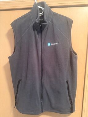 MAERSK Men's Grey Fleece Vest - Zip Front